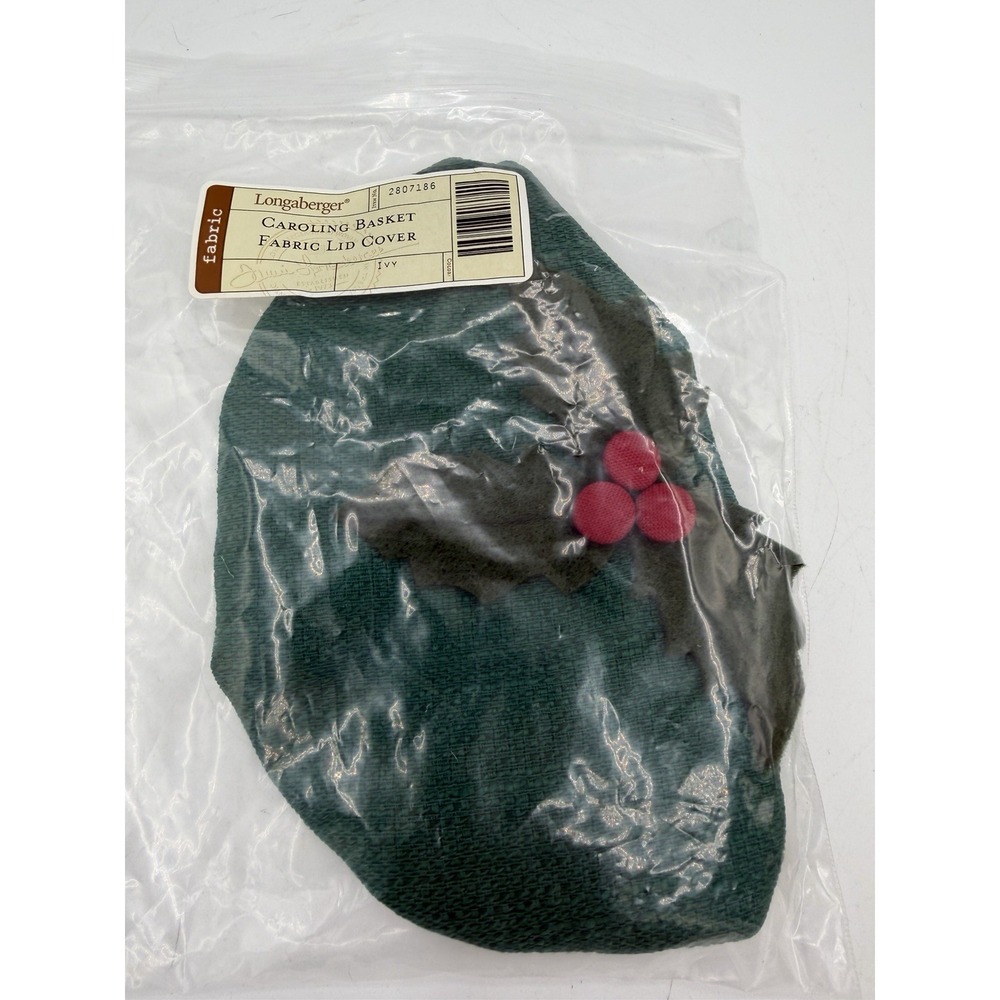 🎄 Longaberger Caroling‎ Basket Fabric Lid Cover 🎄 🌿 Ivy Fabric | NIP